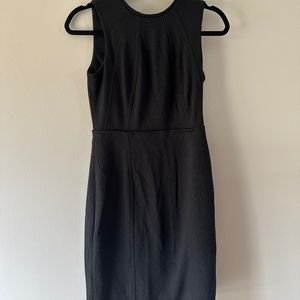 LOFT 2P Sleeveless Black Pencil Dress, Gold Zipper